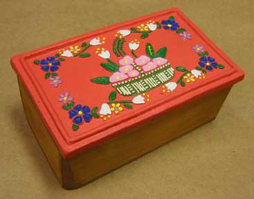 Decorative Wooden Boxes - Hand Painted Ceramic Lid
